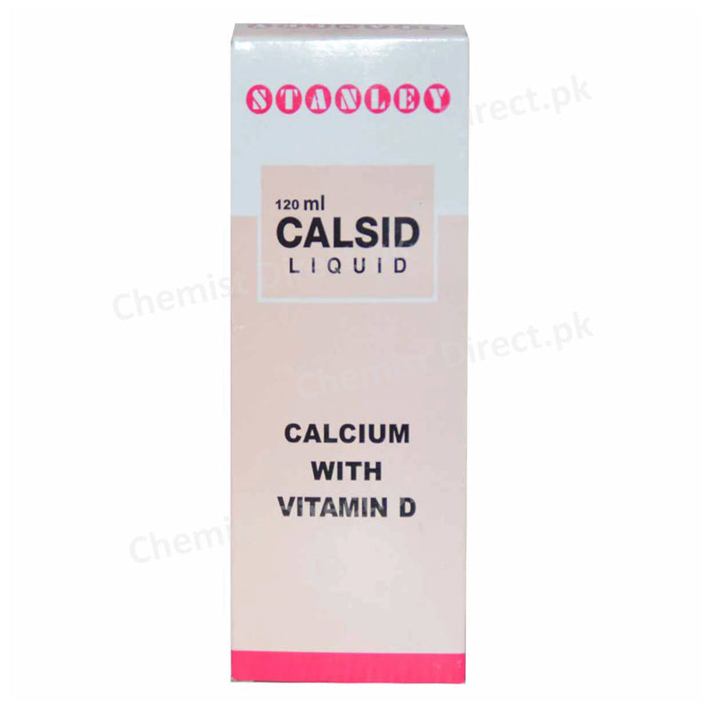 Calsid Liquid 120ml Stanley Pharmaceuticals PvtLtd-Calcium Supplement Each 5mlcontain Calcium Phosphate 210mg Vitamin D 350 units jpg