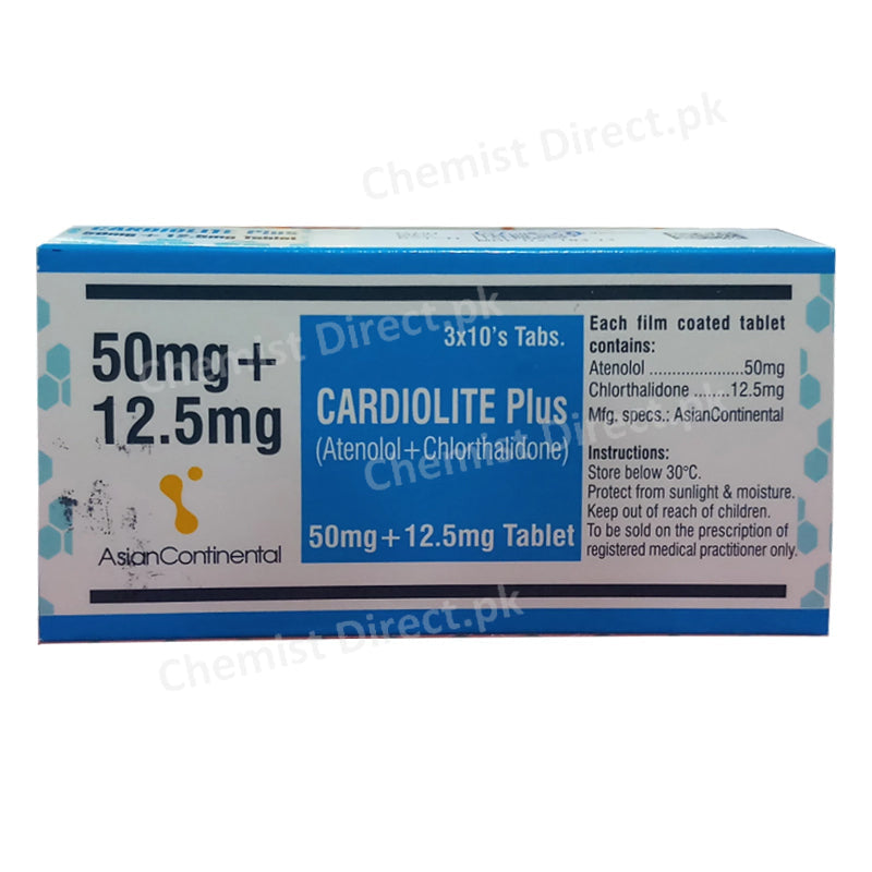 Cardiolite Plus 50mg 12.5mg Tab Tablet CONTINENTALCHEMICALCO._PVT_LTD-ANTI-HYPERTENSIVE ATENOLOL CHLORTHALIDONE jpg