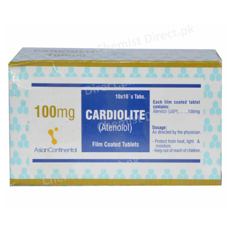 Cardiolite Tab 100MG Tablet CONTINENTALCHEMICALCO PVT LTD ANTI HYPERTENSIVE Atenolol jpg