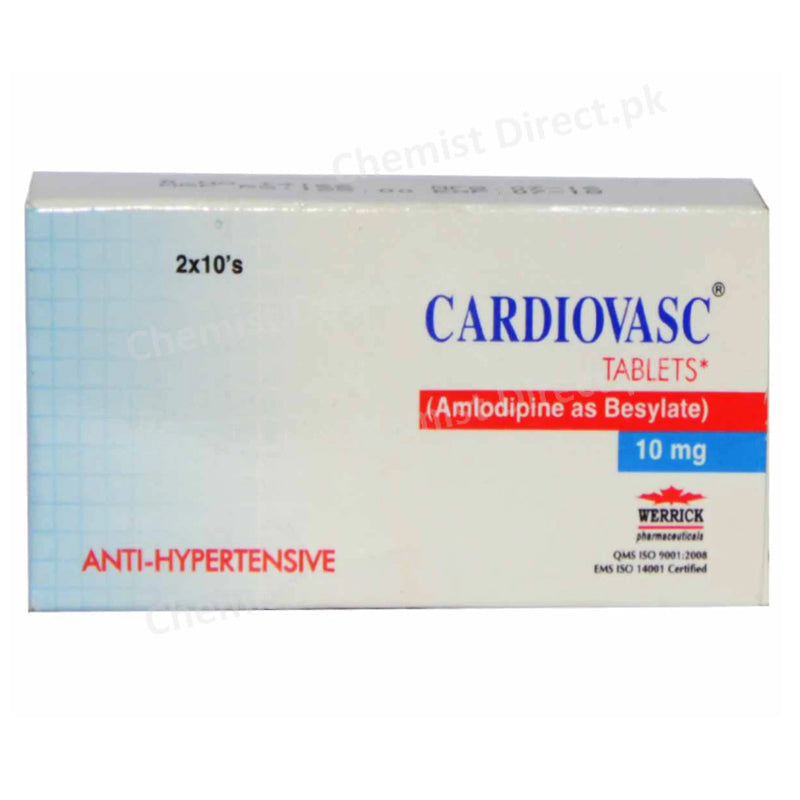 Cardiovasc 10mg Tab Tablet Werrick Pharmaceuticals Anti Hypertensive Amlodipine Besylate jpg