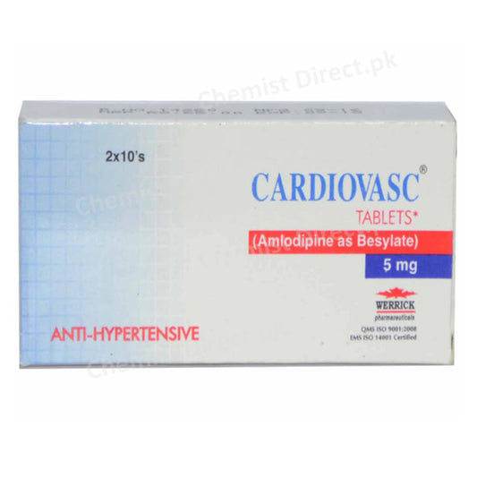 Cardiovasc 5mg Tab Tablet Werrick Pharmaceuticals Anti Hypertensive Amlodipine Besylate jpg