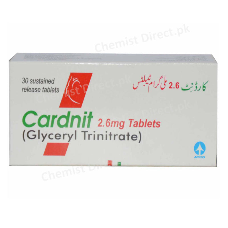 Cardnit 2.6mg Tab Tablet ATCOLABORATORIES PVT LTD Nitrates Glyceryl Trinitrate jpg