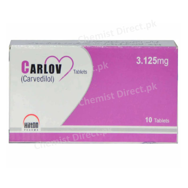 Carlov Tablet 3.125mg Hilton Pharma Beta Blocker Carvedilol