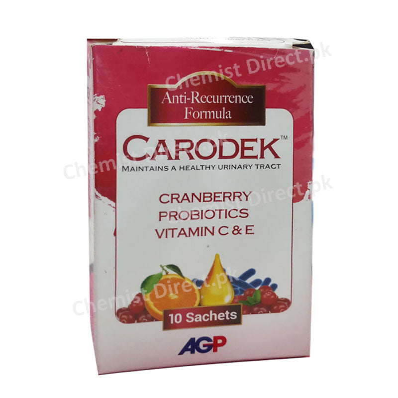 Carodek Powder Sachets Herbal Preparation Cranberry Probiotics Vitamin C&E Agp Pharma