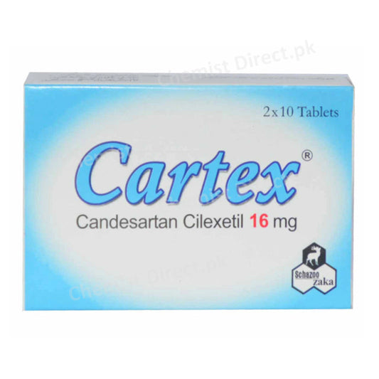 Cartex 16mg Tablet schazoo zaka Anti-Hypertensive Candesartan Cilexetil