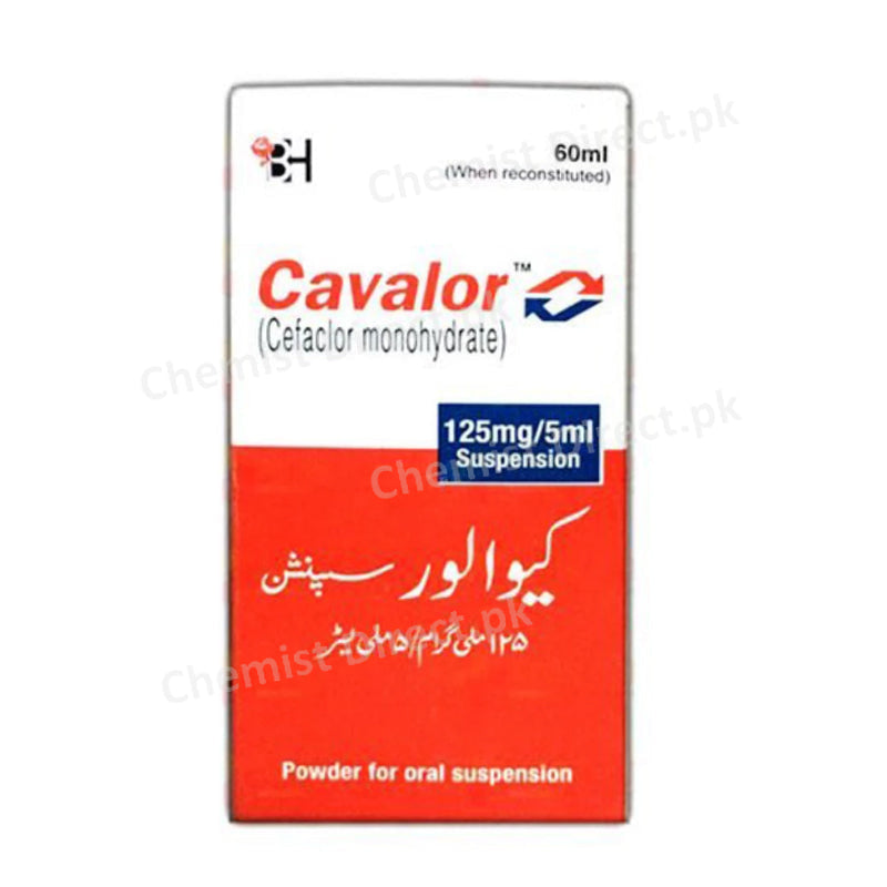 Cavalor Suspension 125mg/5ml 60ml Barrett Hodgson Pakistan Cephalosporin Antibiotic Cefaclor