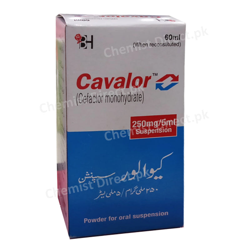 Cavalor Suspension 250mg/5ml 60ml BARRETT HODGSON PAKISTAN Cephalosporin Antibiotic Cefaclor