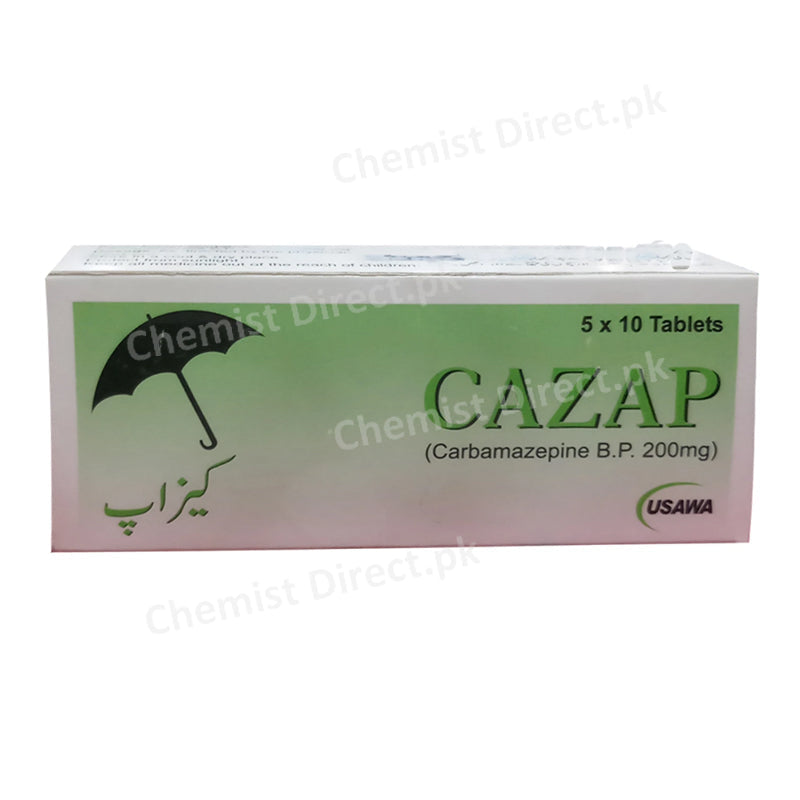 CAZAP Tablet 200mg USAWA PHARMACEUTICALS ANTI-EPILEPTIC Carbamazepine