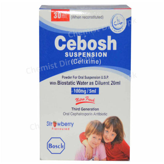     Cebosh100mg-5mlSyp 30ml Syrup Suspention BOSCH PHARMACEUTICALS PVT LTD CEPHALOSPORIN ANTIBIOTIC Cefixime jpg