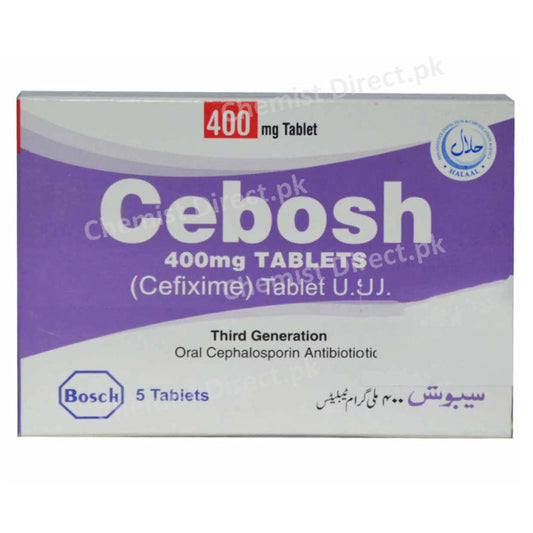 Cebosh 400mg Tab Tablet BOSCHPHARMACEUTICALS PVT LTD CEPHALOSPORIN ANTIBIOTIC Cefixime jpg