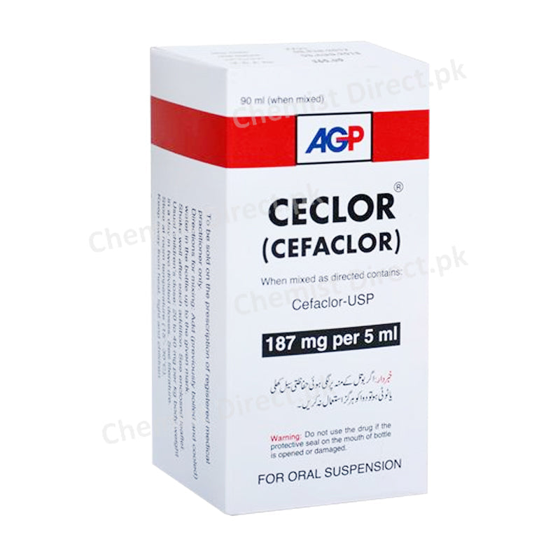 Ceclor Suspension 187mg/5ml 90ml Cefaclor Antibiotic AGP Pharma