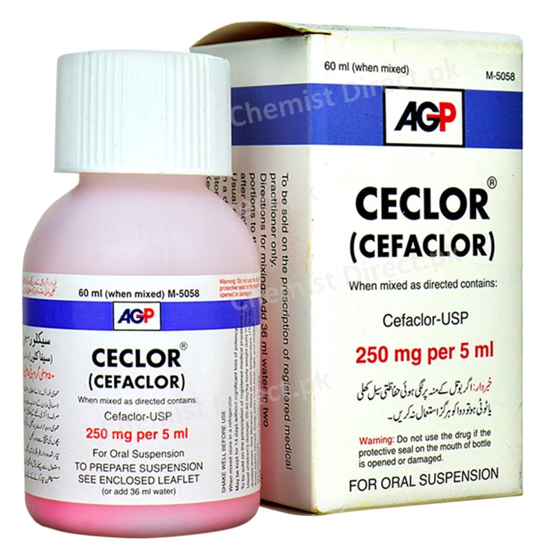     Ceclor250mgSyp 60ml Syrup SuspentionAGP_Pvt_Ltd Cephalosporin Antibiotic Cefaclor Mono hydrate jpg