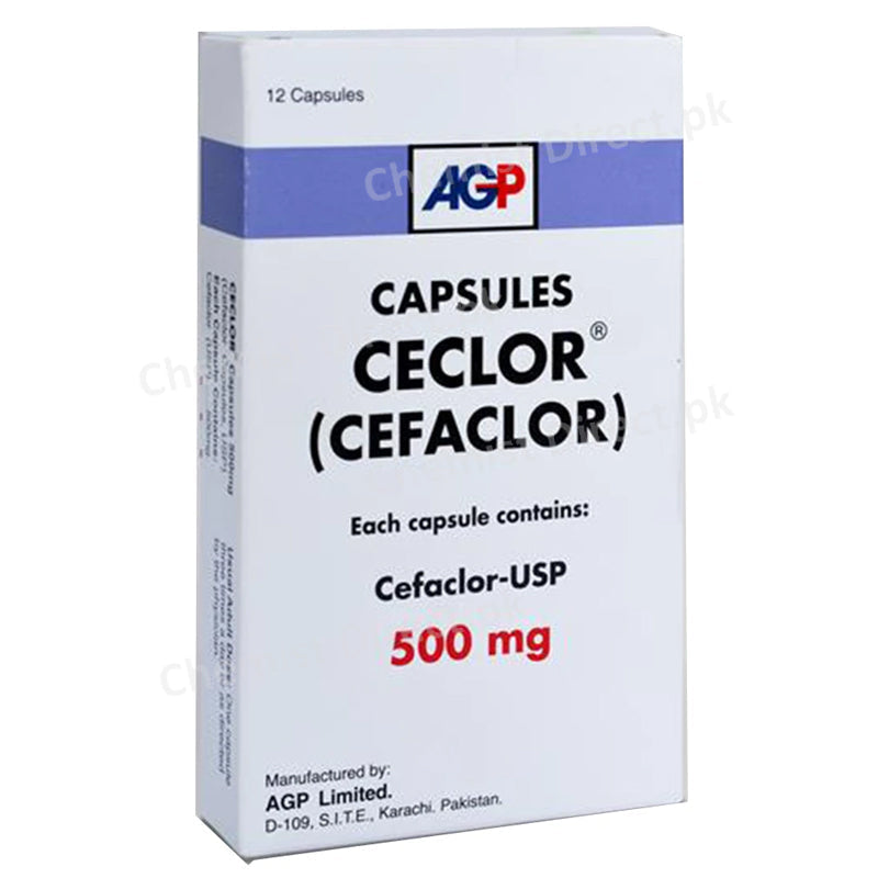 Ceclor 500mgCap Capsules AGP Pvt Ltd. Cephalosporin Antibiotic Cefaclor Monohydrate jpg