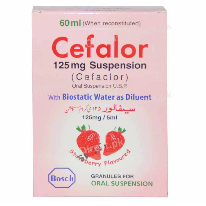 Cefalor Suspension 125mg 5ml 60ml BOSCH PHARMACEUTICALS PVT LTD  CEPHALOSPORIN ANTIBIOTIC Cefaclor