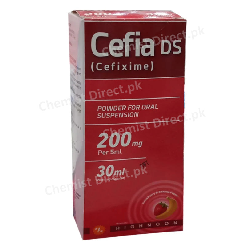 Cefia DS 200mg 5ml 30ml Syrup Highnoon Pharma Cefixime