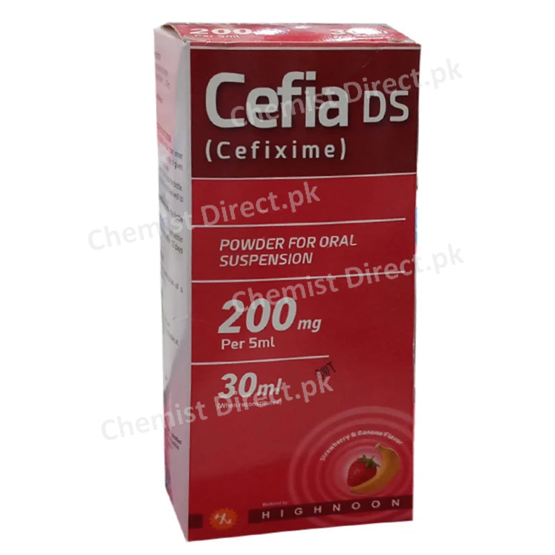 Cefia DS 200mg 5ml 30ml Syrup Highnoon Pharma Cefixime