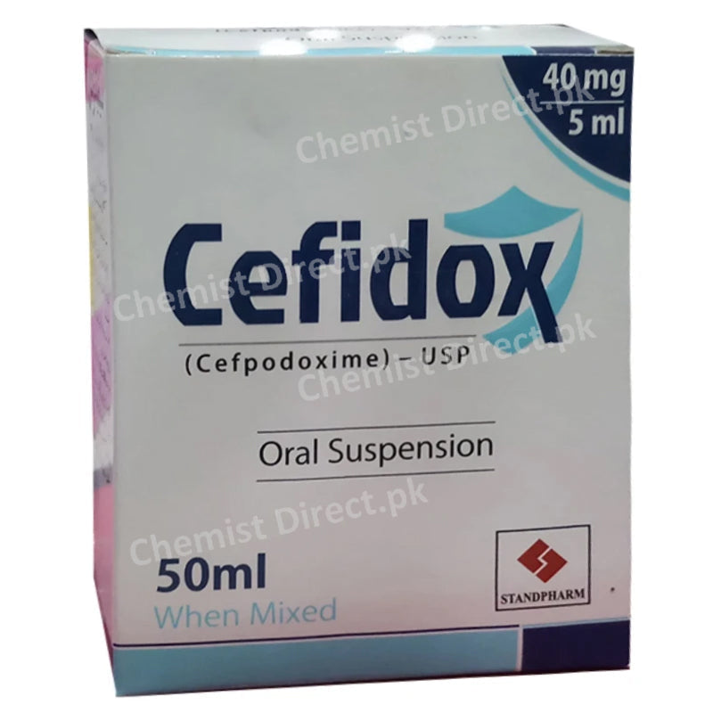 Cefidox Susp 40mg 5ml 50ml Stand pharma Pvt Ltd Cephalosporin Antibiotic Cefpodoxime