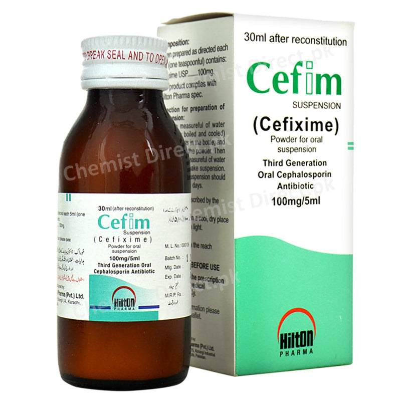 Cefim Syp 100mg 5ml 30ml Hilton Pharma Pvt Ltd Cephalosporin Antibiotic Cefixime jpg