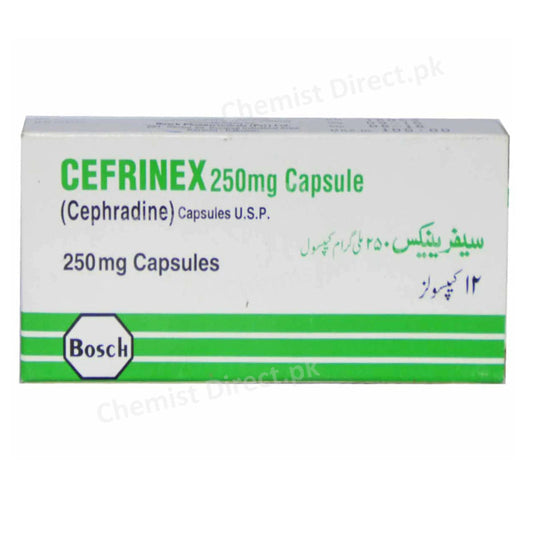 Cefrinex 250mg Cap Capsule BOSCH PHARMACEUTICALS PVT LTD CEPHALOSPORIN ANTI BIOTIC Cephradine jpg