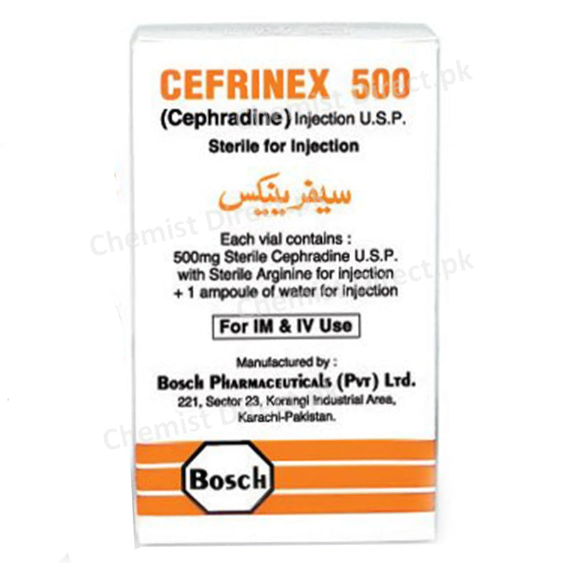 Cefrinex 500mg inj Injection BOSCH PHARMACEUTICALS_PVT LTD CEPHALOSPORIN ANTI BIOTIC Cephradine jpg