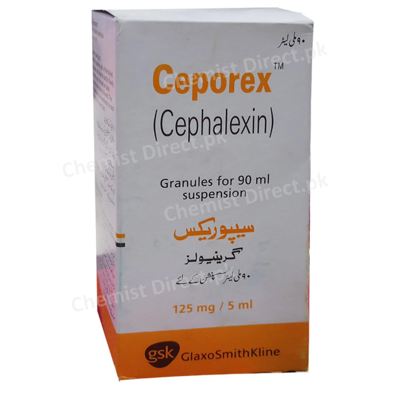     Ceporex 125mg 5mlsus 90ml Glaxo Smith Kline Cephalosporin Antibiotic Cephalexin jpg