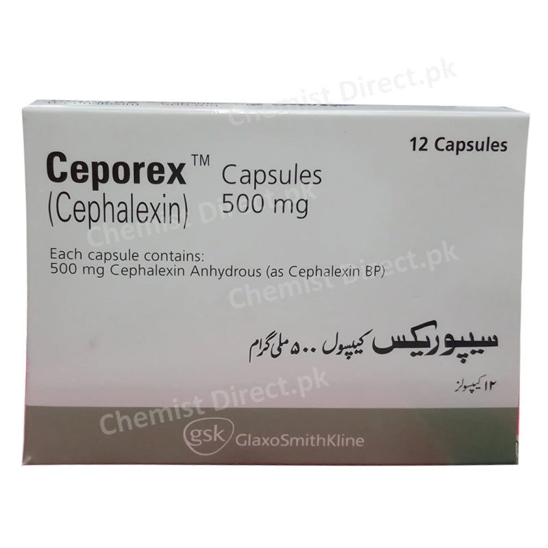 Ceporex 500mg Cap Capsule Glaxosmithkline Pakistan Limited Cephalosporin Antibiotic Cephalexi jpg