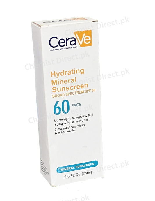 Cerave Hydrating Mineral Sunscreen Spf 60 Cream