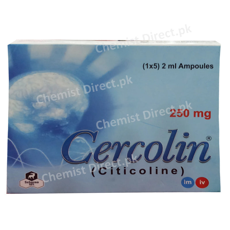 Cercolin 250mg Injection Inj Schazoo Pharmaceuticals Pvt Ltd Psychostimulant Citicoline jpg