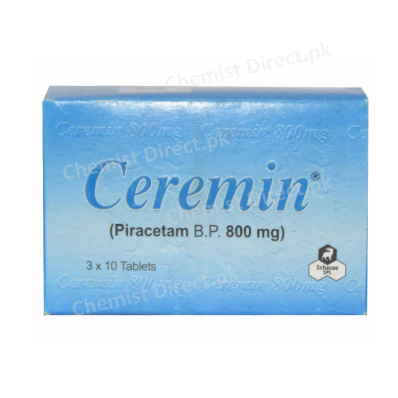 Ceremin Tablet 800mg Schazoo Pharmaceuticals Nootropics Piracetam