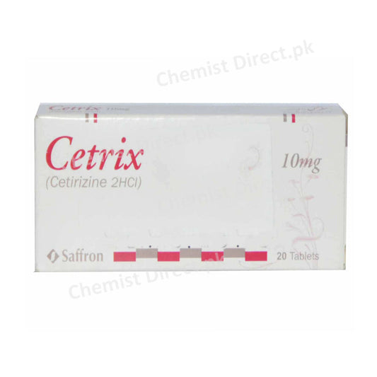 Cetrix Tablet 10mg Saffron Pharmaceuticals Anti-Histamine Cetirizine dihydrochloride