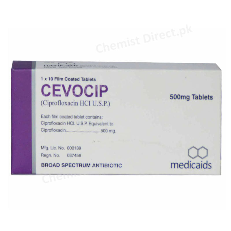 Cevocip Tablet 500mg Medicaids Quinolones Anti-Bacterial Cefotaxime