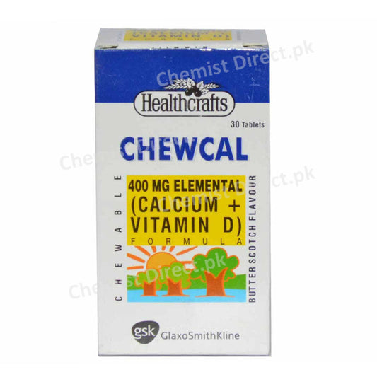 Chewcal Tablet 400mg 100IU Glaxosmithkline Pakistan Limited calcium supplement Elemental Calcium 400mg, Vitamin D 100IU