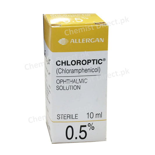 Chloroptic Ophthalmic Solution 0.5% 10ml Anti-Infective Chloramphenicol barrett hodgson pakistan