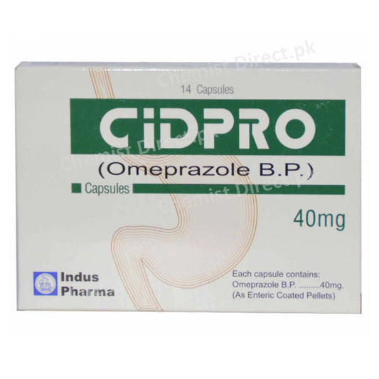 Cidpro 40mg cap Capsule INDUS PHARMA PVT LTD Anti Ulcerant Omeprazole