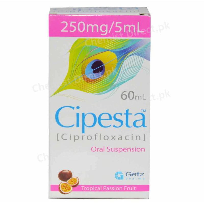 Cipesta 250mg 5mlsus 60ml Suspention Getz Pharma Pakistan_Pvt_Ltd QUINOLONESANTI BACTERIAL Ciprofloxacin