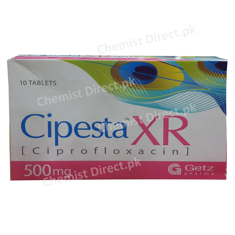 Cipesta XR 500mg Tab Tablet GETZ PHARMA PAKISTAN_PVT_LTD Quinolone Anti Bacterial Ciprofloxacin.