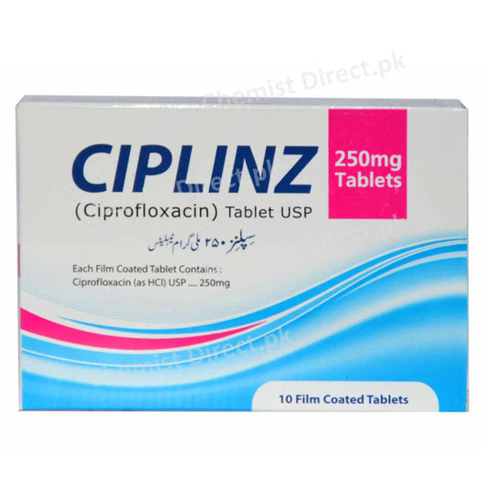 Ciplinz 250mg Tab Tablet Bosch Pharmaceuticals_Pvt_Ltd Quinolone Anti Bacterial Ciprofloxacin.