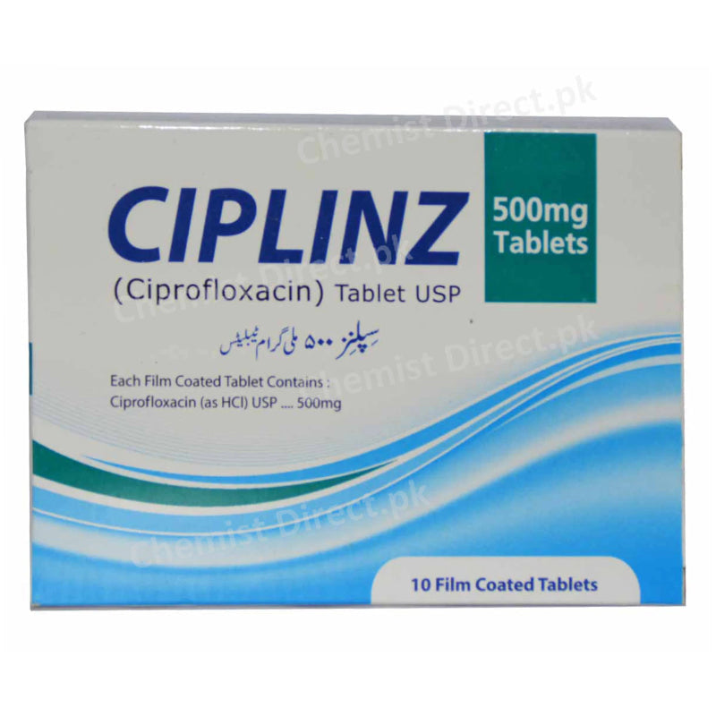 Ciplinz 500mg Tab Tablet Bosch Pharmaceuticals_Pvt_Ltd Quinolone Anti Bacterial Ciprofloxacin