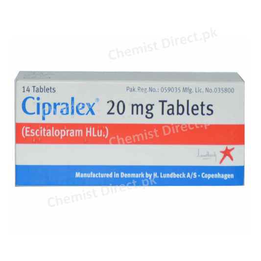 Cipralex Tablet 20mg Lundbeck Pakistan Anti-Depressant Escitalopram oxalate