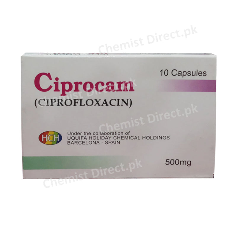 Ciprocam Capsule 500mg Chas. A Mendoza Quinolone Anti-Bacterial Ciprofloxacin