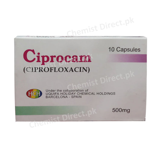 Ciprocam Capsule 500mg Chas. A Mendoza Quinolone Anti-Bacterial Ciprofloxacin