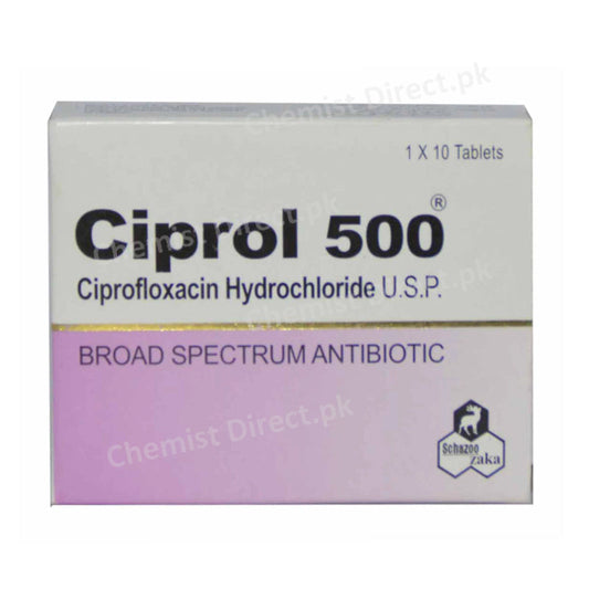 Ciprol Tablet 500 Schazoo Zaka Quinolones Anti-bacterial Ciprofloxacin