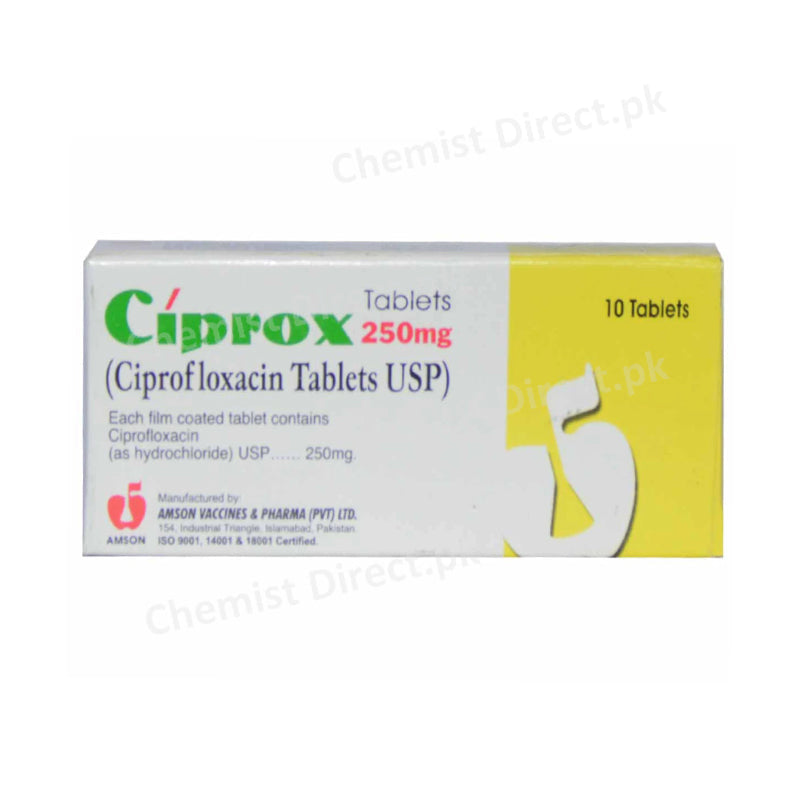 Ciprox Tablet 250mg Quinolones Anti-Bacterial Amson Pharma Ciprofloxacin