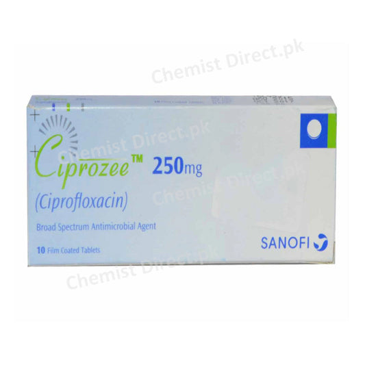 Ciprozee Tablet 250mg Sanofi Aventis Quinolones Anti-Bacterial Ciprofloxacin