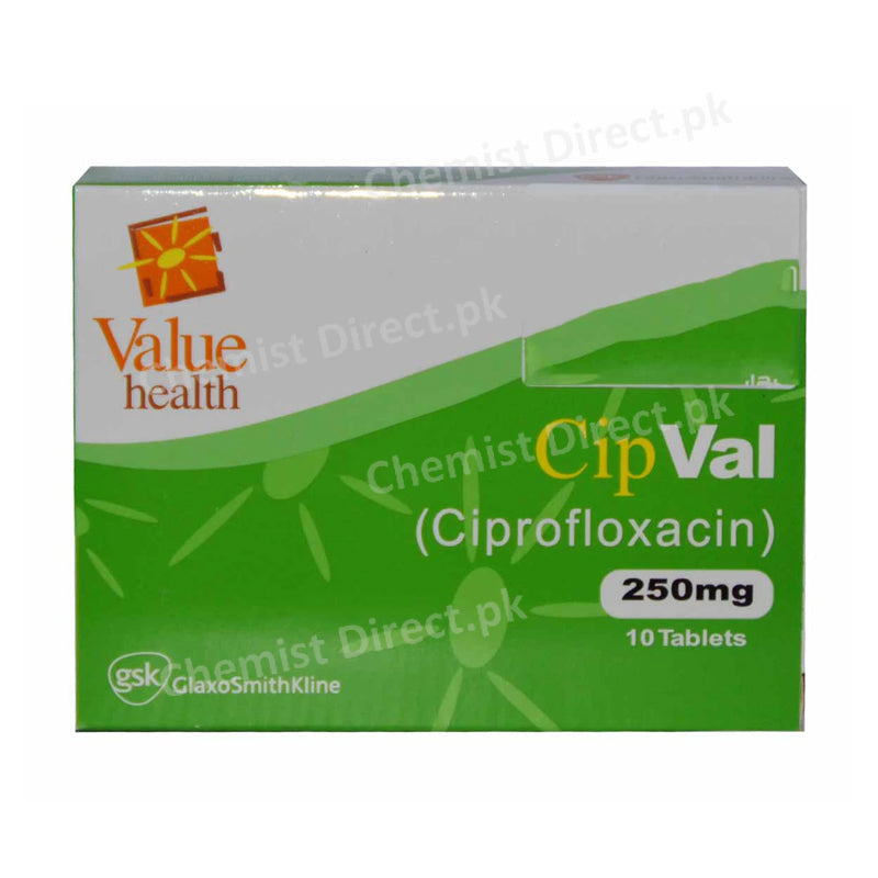 Cipval Tablet 250mg Glaxosmithkline Pakistan Limited Quinolone Anti-bacterial Ciprofloxacin