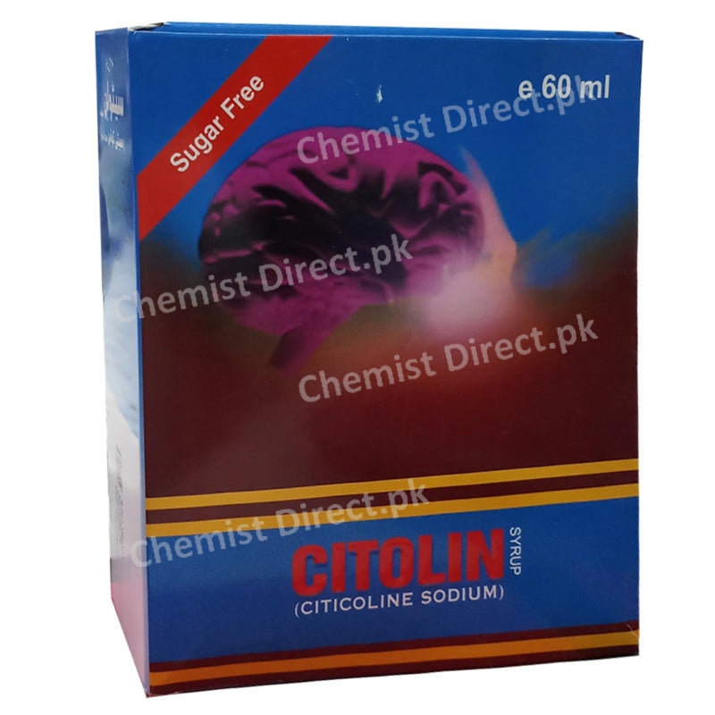 Citolin Syp 60ml Syrup GLOBAL PHARMA Psychostimulant Citicoline Sodium.