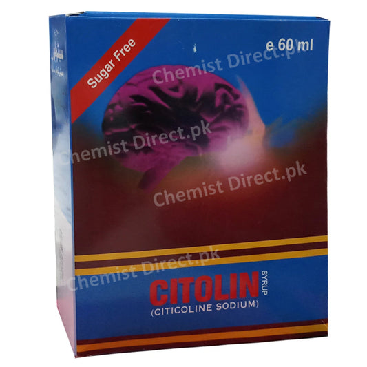 Citolin Syp 60ml Syrup GLOBAL PHARMA Psychostimulant Citicoline Sodium.