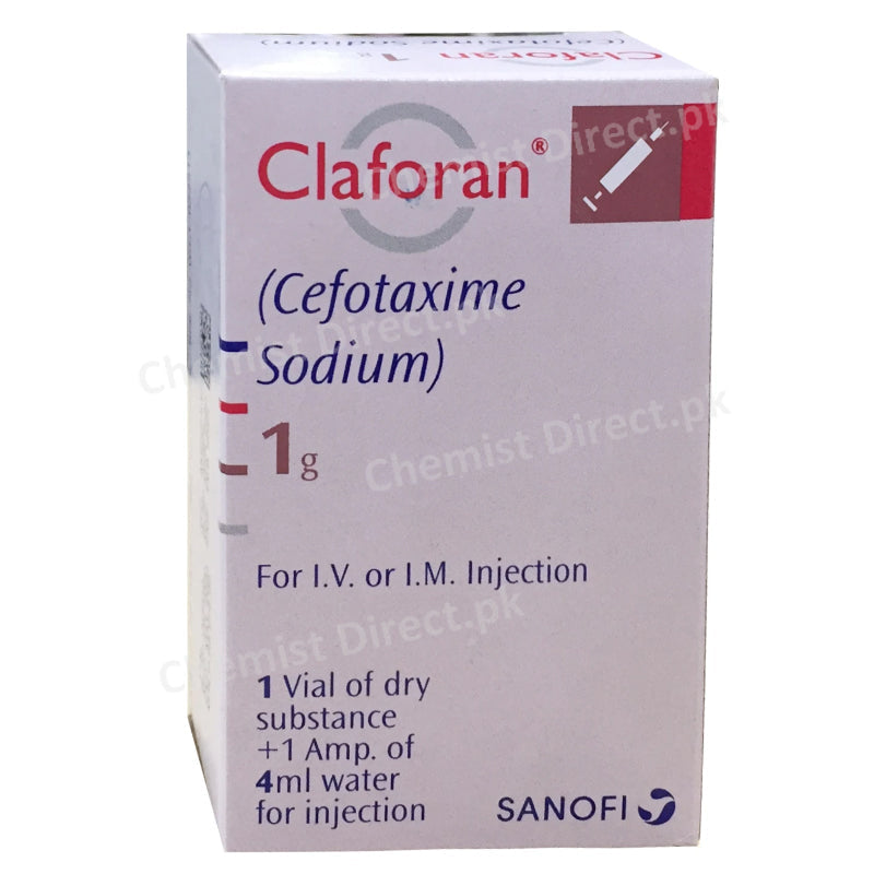 Claforan 1g Vial inj Injection SANOFIAVENTIS CEPHALOSPORIN ANTI BIOTIC Cefotaxime Sodium