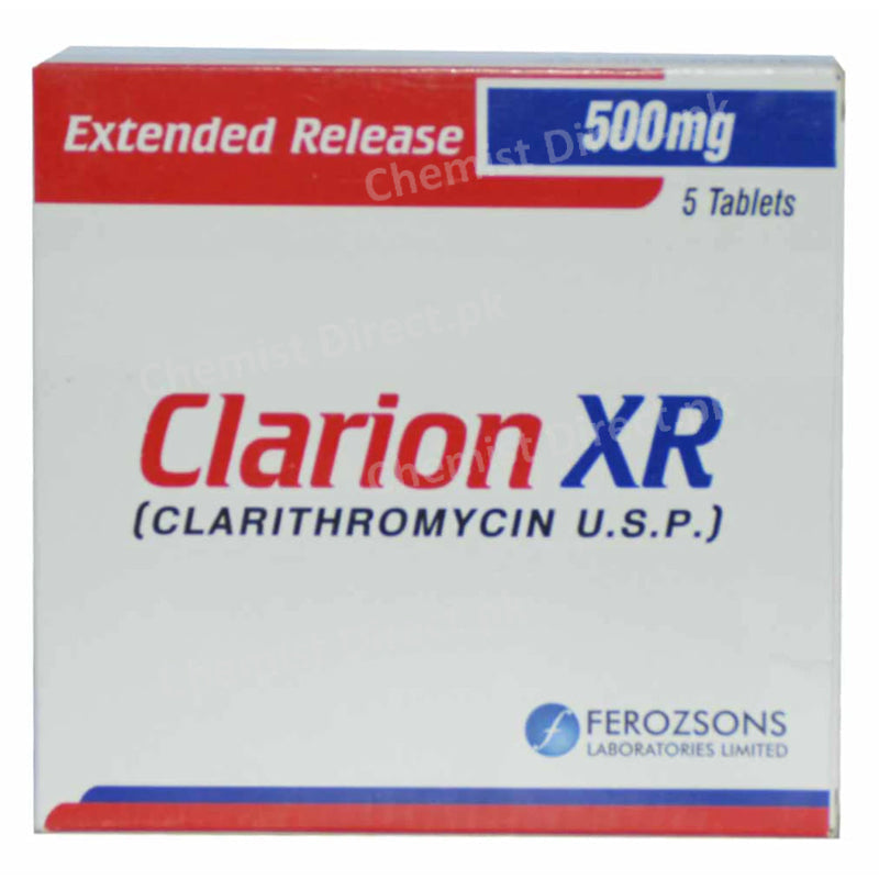 Clarion XR 500mg Tab Tablet Ferozsons Laboratories Ltd. Macrolide Anti Bacterial Clarithromycin