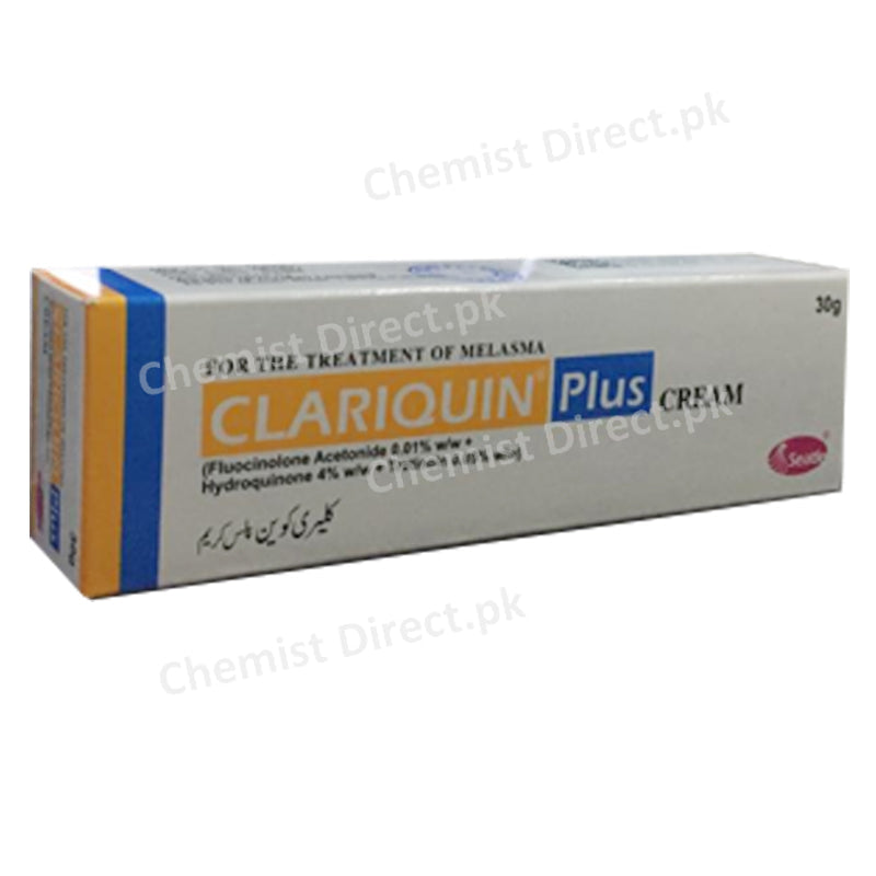 Clariquin Plus Cream 30g Fluocinolone Acetonide 0.01% WW + Hydroquinone 4% WW + Tretinoine 0.05% WW Seatle